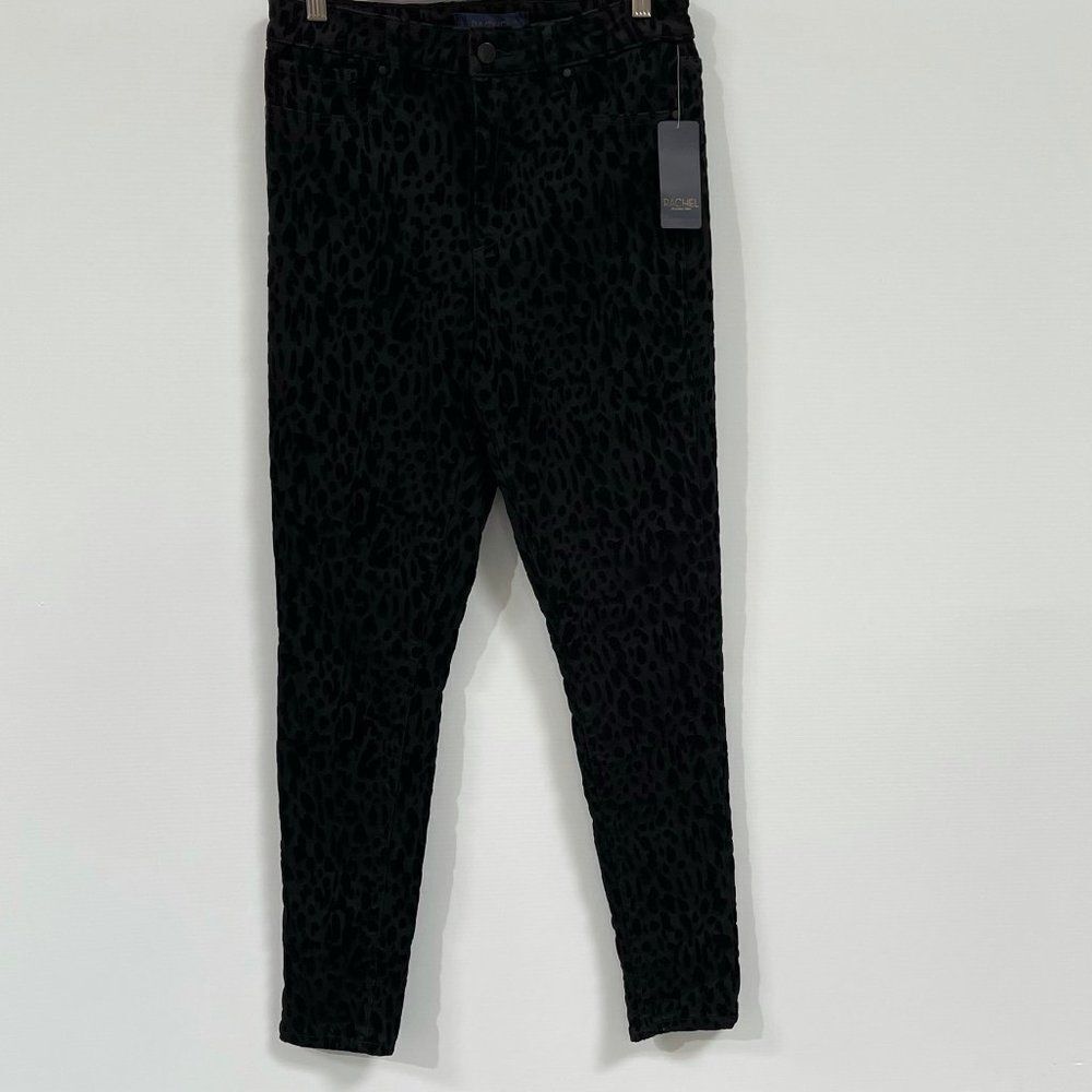 RACHEL ROY Womens Black Animal Print Skinny Party Pants